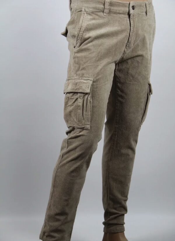 Pantalone Cargo Velluto Elasticizzato