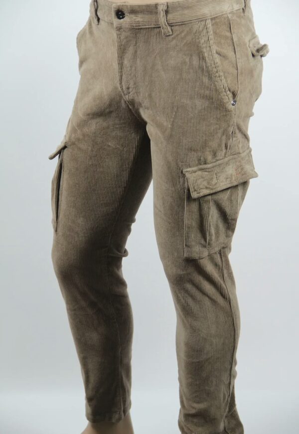 Pantalone Cargo Velluto Elasticizzato