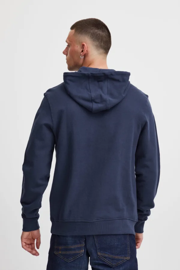 Felpa Cappuccio Stampa Denim