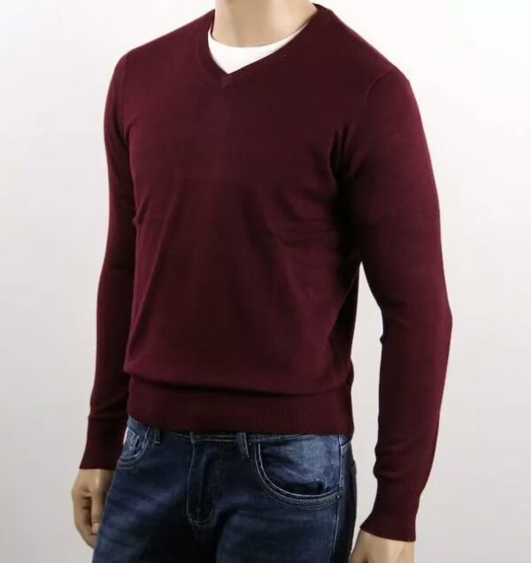 Pullover Scollo V Misto Lana
