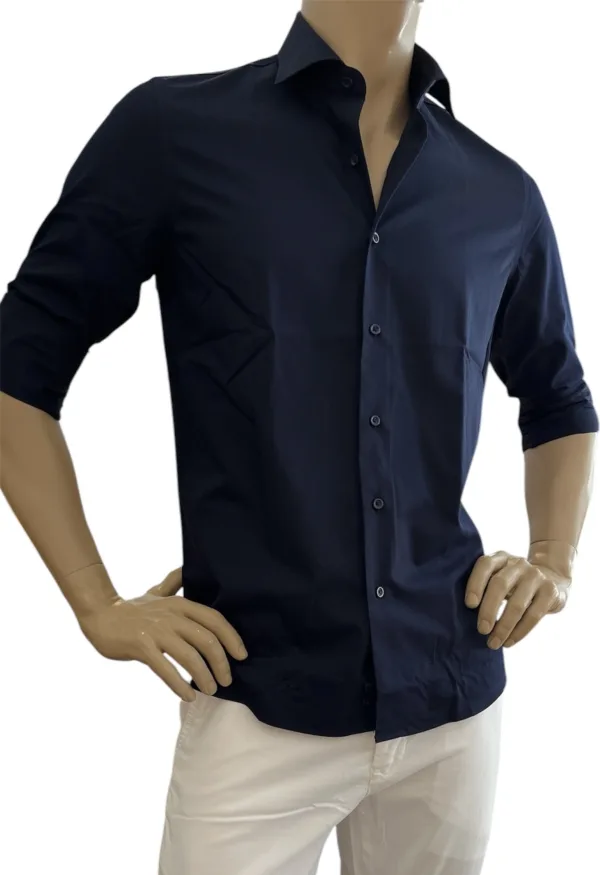 Camicia slim-fit cotone rasato