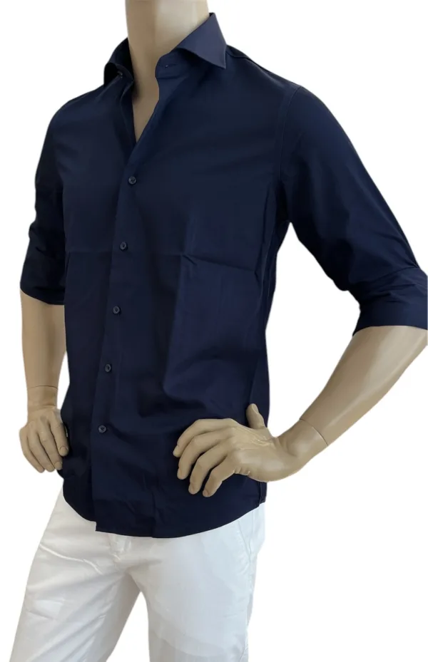 Camicia slim-fit cotone rasato